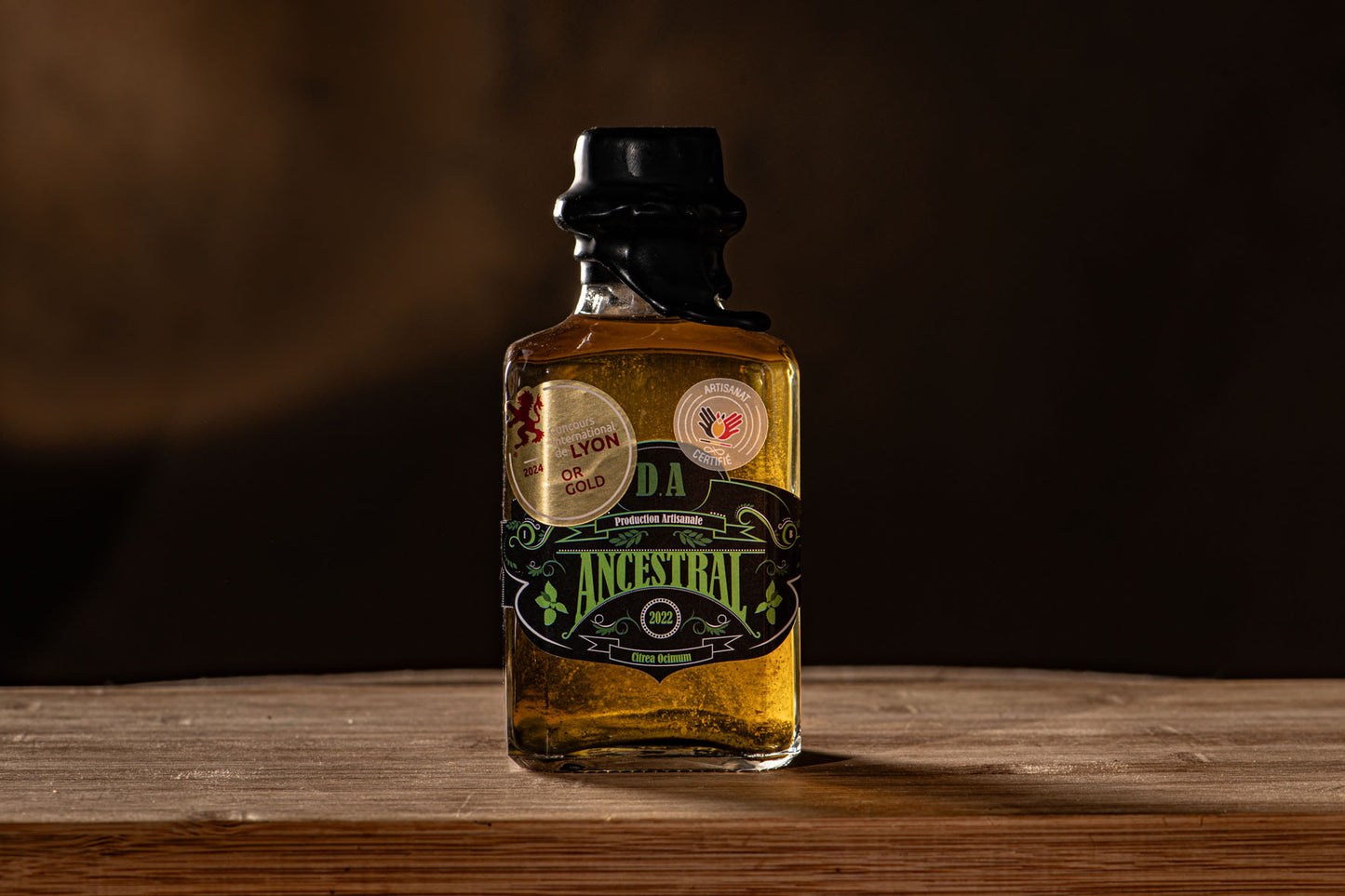 Liqueur Fabrication Artisanale ANCESTRAL de basilic citron. 25cl - 29%